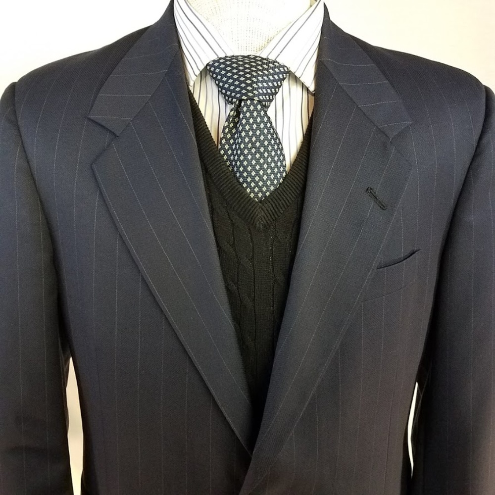 Innocenti Italy Tom James Pinstripe Suit 42L